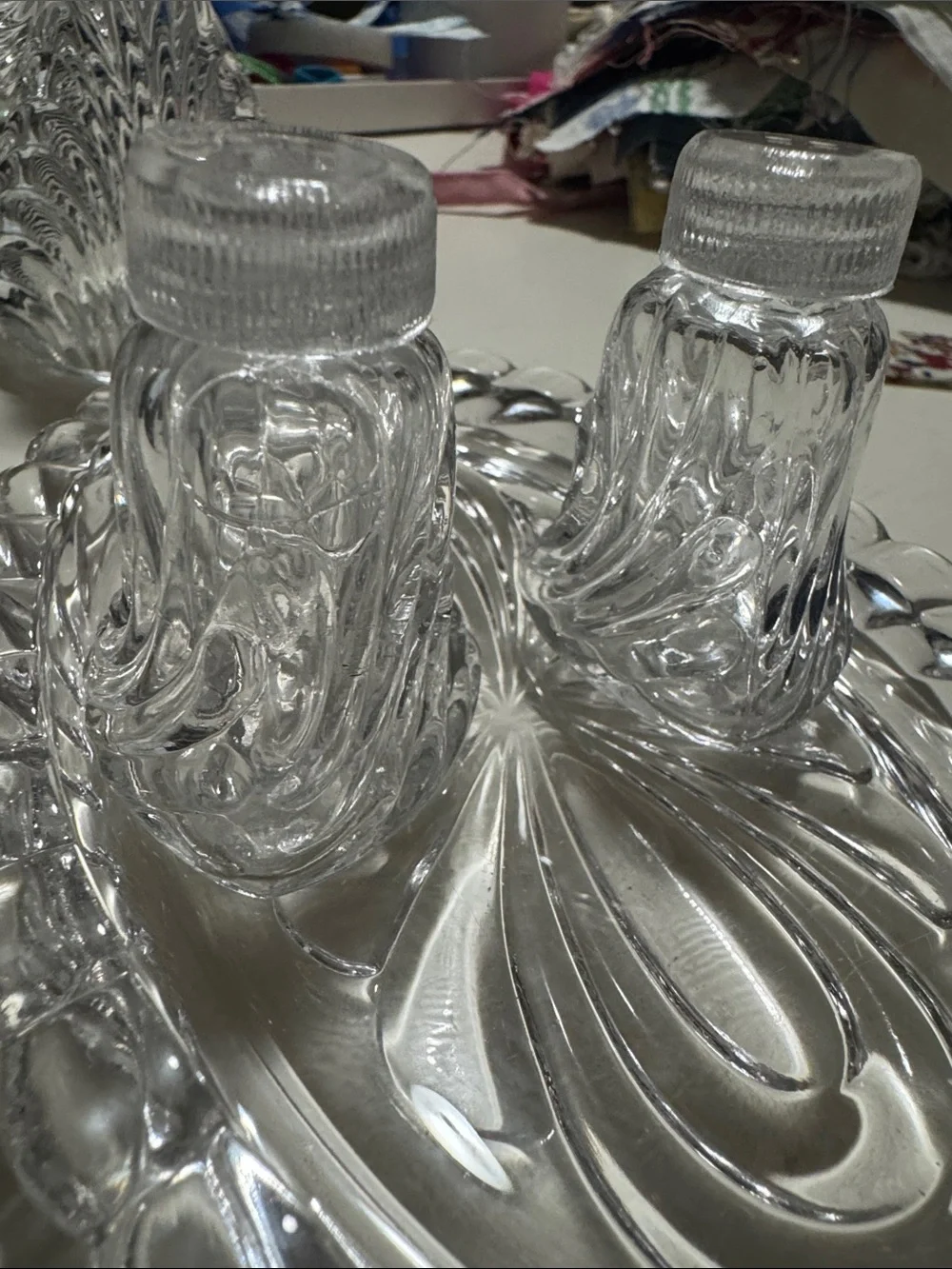 Vintage Cambridge Caprice 5pcs Glass Serving Set Uniquely Beautiful